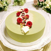 Pistachio and Raspberry Mousse Cake