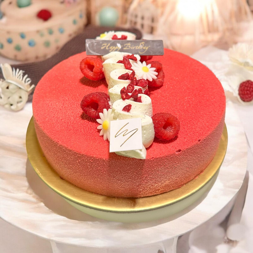 Raspberry Rose Mousse Cake