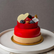 Valentine's Day Pistachio Raspberry Mousse Cake 10cm